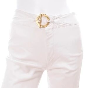 Lauren Ralph Lauren white capris gold LRL buckle